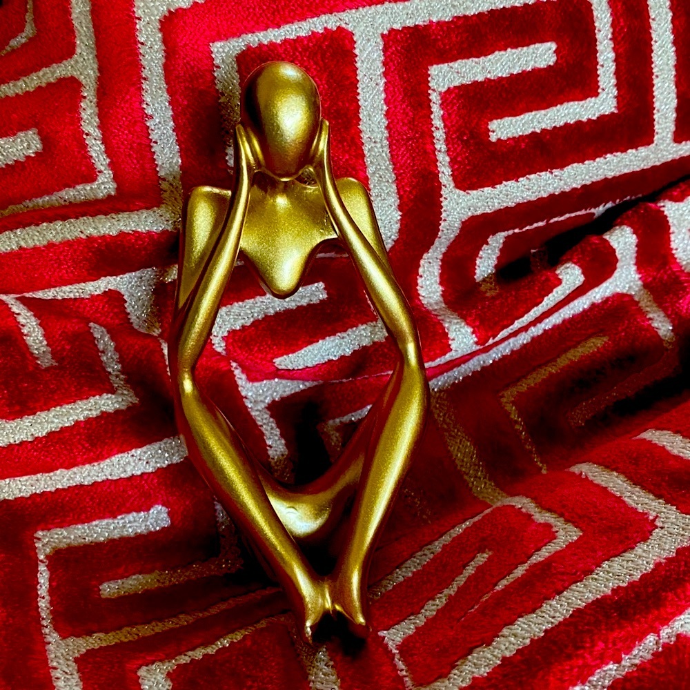 The Thinker Gold Standing 3D Statue In New Condition